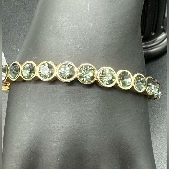 Thalia Sodi Beautiful Gold Tone Crystal Bangle Bracelet - Picture 2 of 8